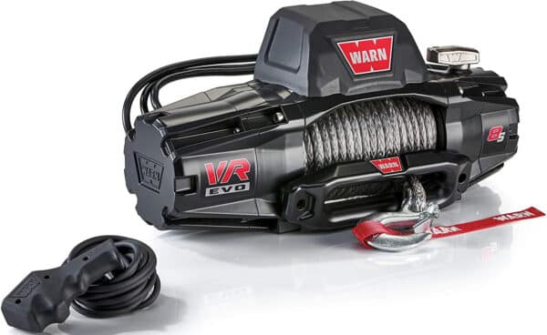 WARN VR EVO 8-S – 8,000 lbs Winch With Synthetic Rope and Wireless Remote, 12V