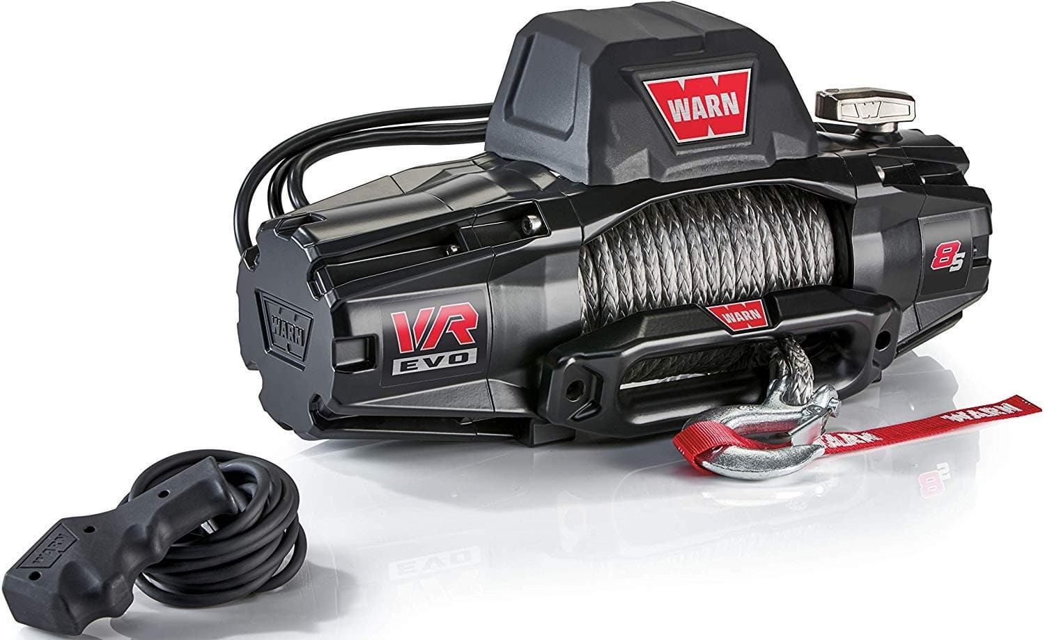 WARN VR EVO 8-S – 8,000 lbs Winch With Synthetic Rope and Wireless Remote, 12V