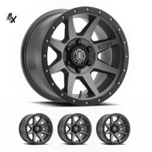 (17×8.50) 4x REBOUND SATIN BLACK 6×5.5″ (0 OFFSET)