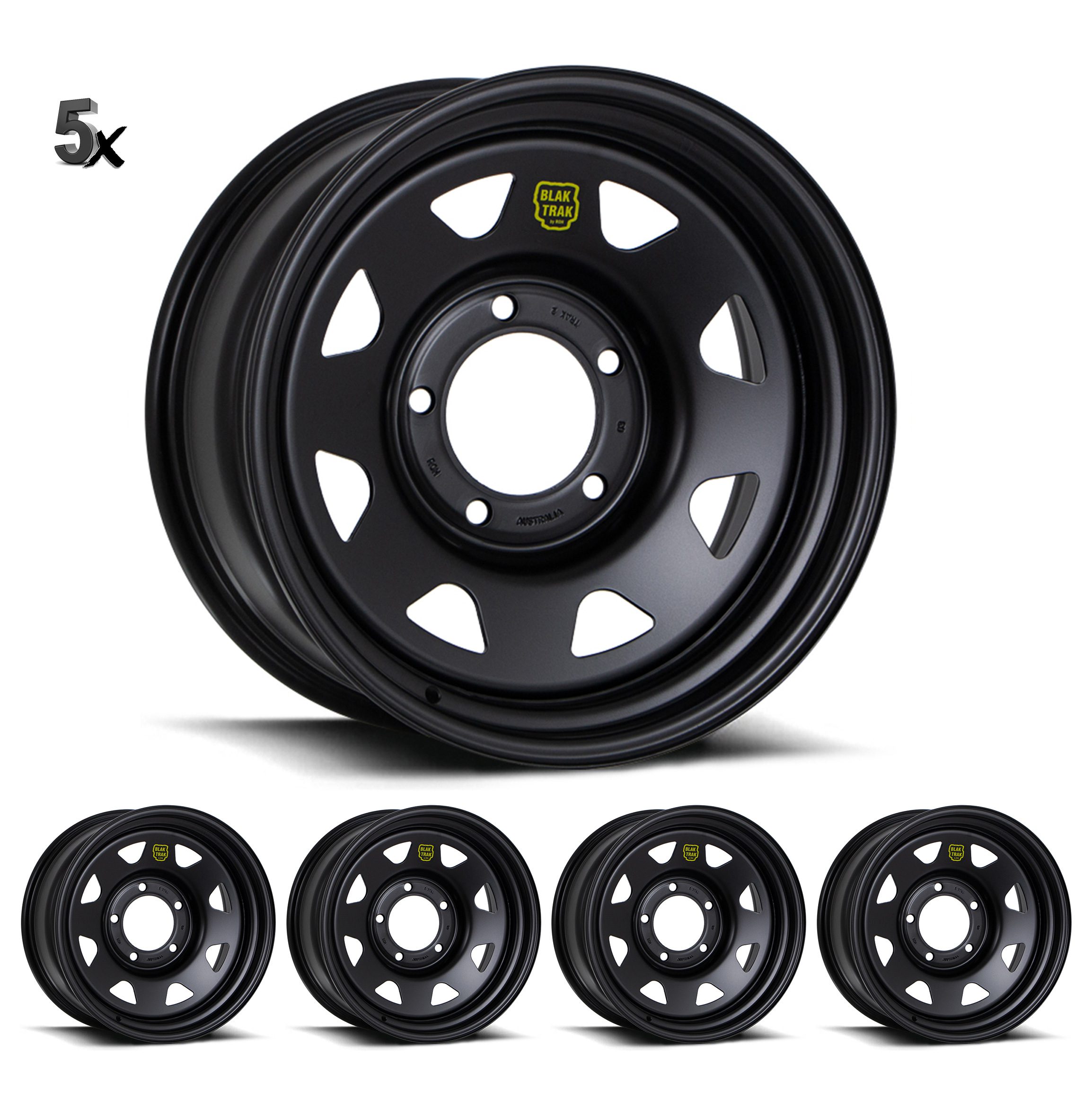 Y61/ Y60 (16X8) 5 Blak Trak Steel wheels (6/139)