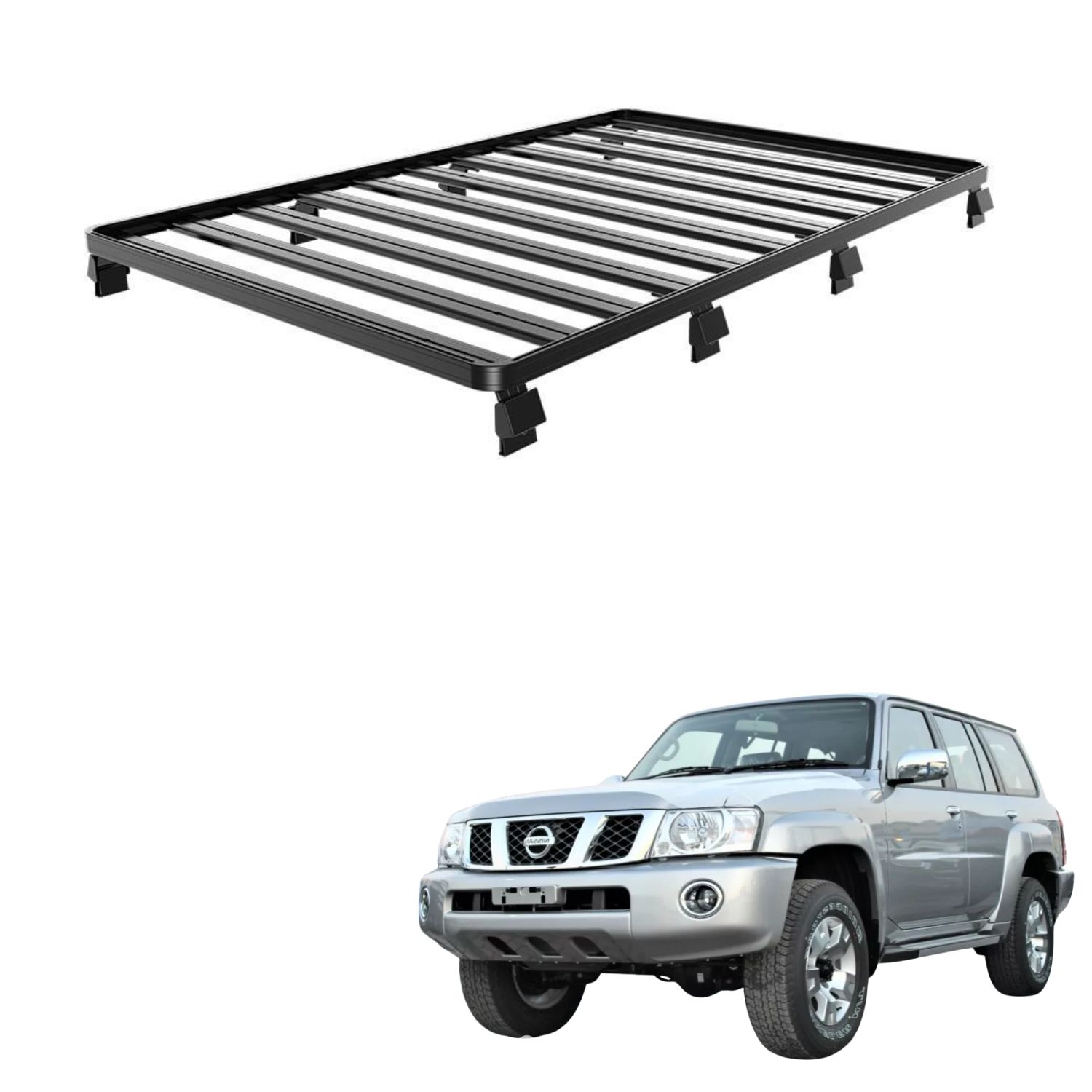 PATROL Y61 4-DOOR (2166mm) TALL SLIMLINE II ROOF RACK KIT – KRNPT06L PATROL Y61 4-DOOR (2166mm) TALL SLIMLINE II ROOF RACK KIT - KRNPT06L - Image 1