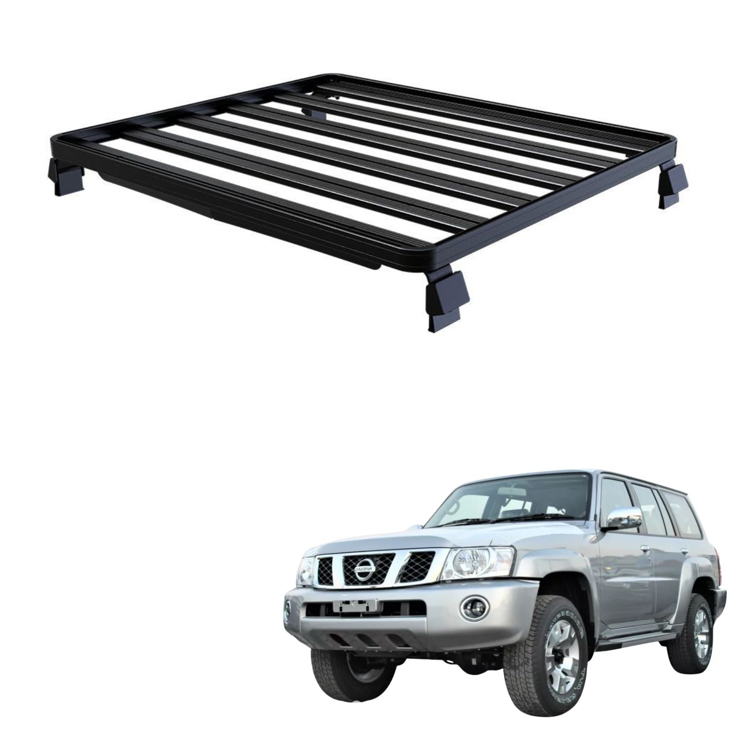 PATROL y61 Pickup (752mm) SLIMLINE II ROOF RACK KIT (1) PATROL Y61 4-DOOR (1358mm) SLIMLINE II ROOF RACK KIT - Image 1