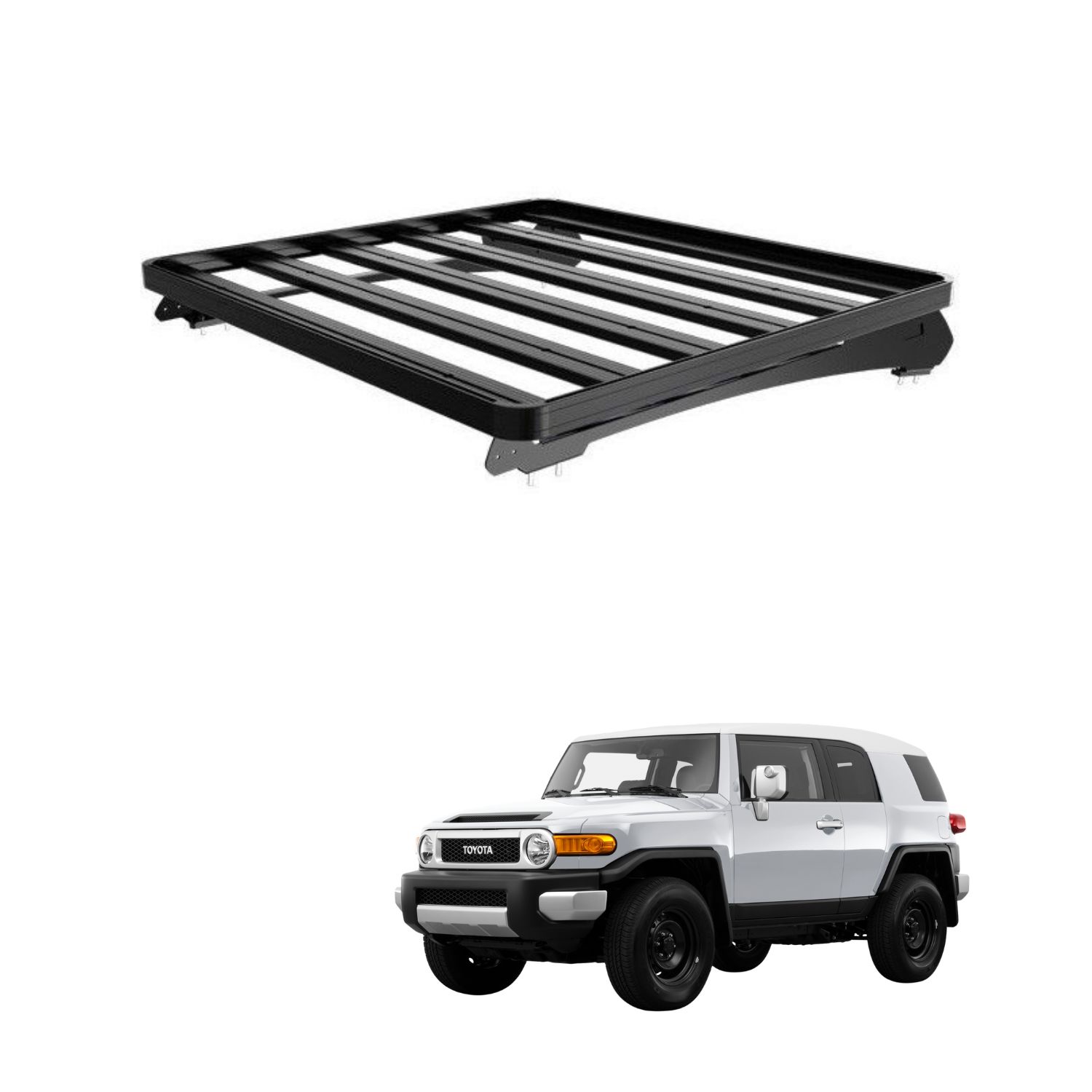 FJ CRUISER (1156mm) SLIMLINE II ROOF RACK KIT – KRTF021T FJ CRUISER (1156mm) SLIMLINE II ROOF RACK KIT - KRTF021T - Image 1