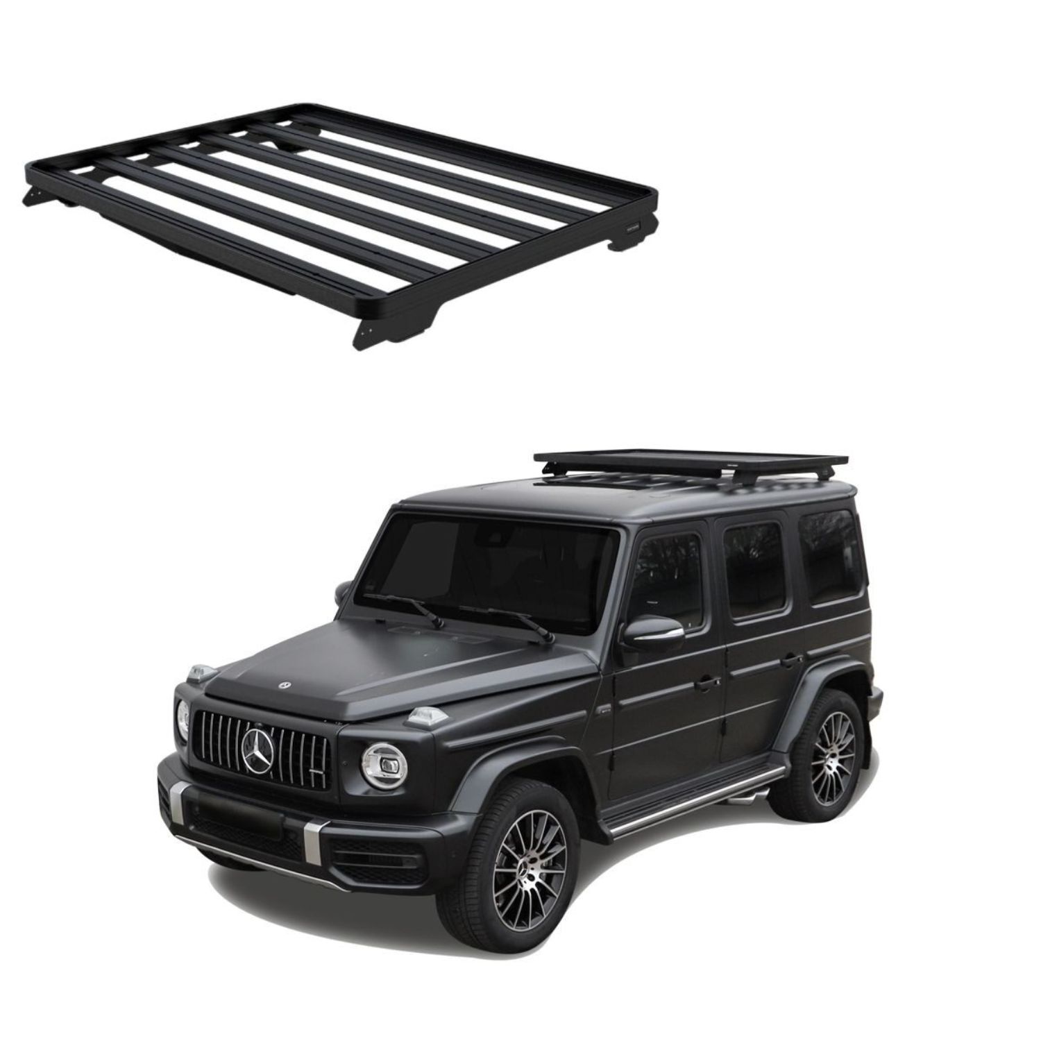 MERCEDES BENZ G-CLASS (2018-CURRENT) SLIMLINE II 12 ROOF RACK KIT – KRMG009T MERCEDES BENZ G-CLASS (2018-CURRENT) SLIMLINE II 1/2 ROOF RACK KIT - KRMG009T - Image 1