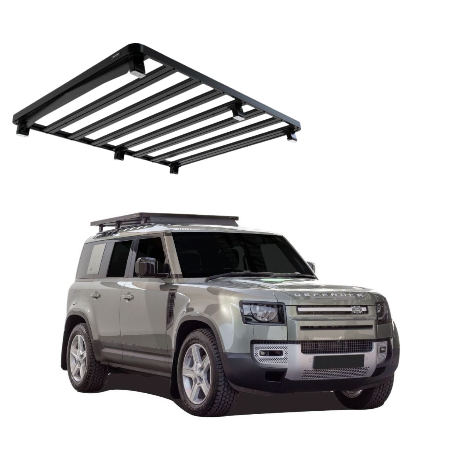 NEW DEFENDER 110 WOEM TRACKS SLIMLINE II ROOF RACK KIT – KRLD037T NEW DEFENDER 110 W/OEM TRACKS SLIMLINE II ROOF RACK KIT - KRLD037T - Image 1