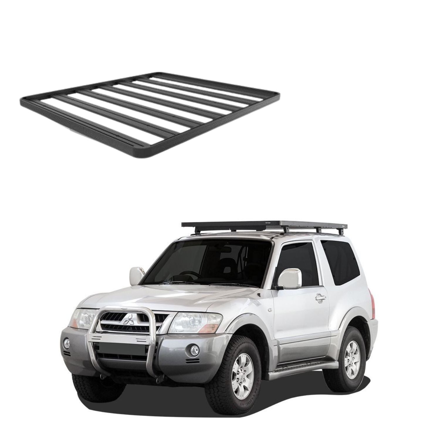 PAJERO MONTERO CK (2000+) (3RD GEN) SWB SLIMLINE II ROOF RACK KIT – KRMP004T PAJERO / MONTERO CK (2000+) (3RD GEN) SWB SLIMLINE II ROOF RACK KIT - KRMP004T - Image 1