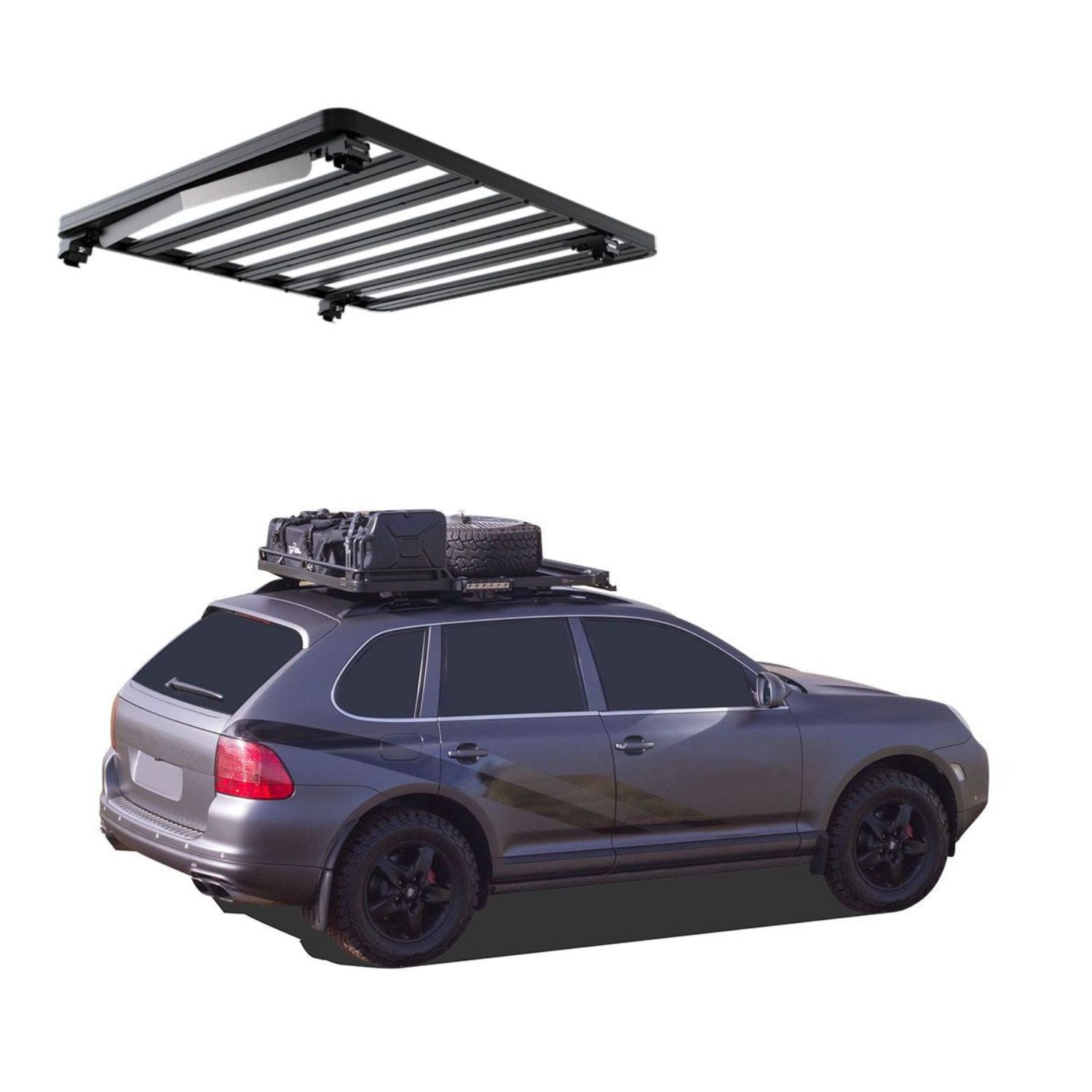PORSCHE CAYENNE (2002-2010) SLIMLINE II ROOF RAIL RACK KIT – KRPC003T PORSCHE CAYENNE (2002-2010) SLIMLINE II ROOF RAIL RACK KIT - KRPC003T - Image 1