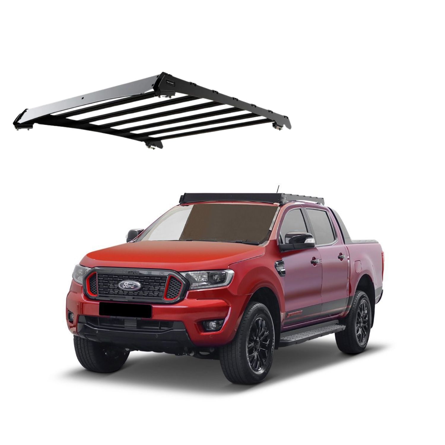 RANGER T6 WILDTRAK RAPTOR (2012-CURRENT) SLIMSPORT ROOF RACK KIT WITH ACCESSORIES – KSFR002BP RANGER T6 / WILDTRAK / RAPTOR (2012-CURRENT) SLIMSPORT ROOF RACK KIT WITH ACCESSORIES - KSFR002BP - Image 1