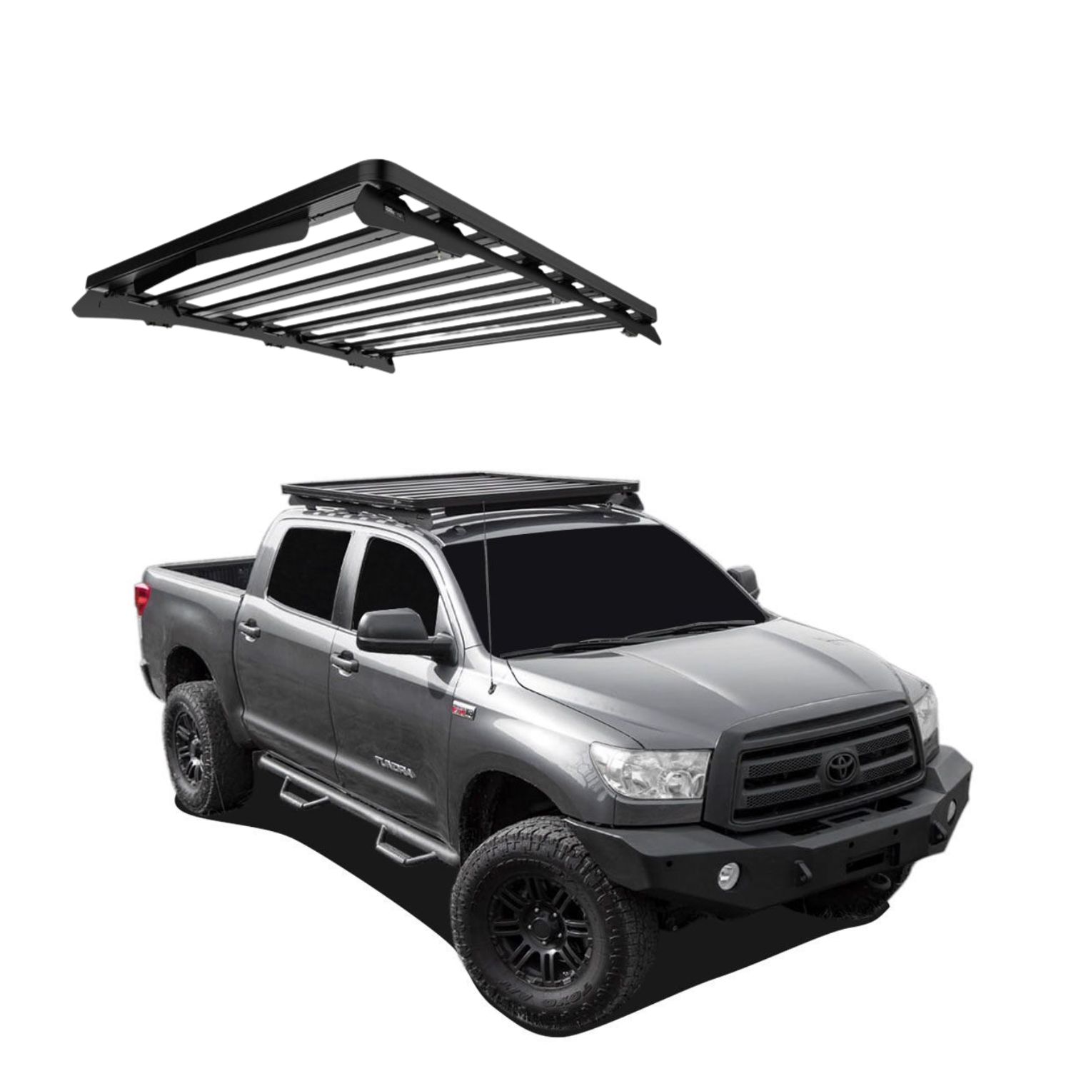 TACOMA (2005-CURRENT) SLIMSPORT ROOF RACK KIT WITH ACCESSORIES (3) TUNDRA (2007 - 2021) (1560mm) LOW PROFILE SLIMLINE II ROOF RACK KIT - KRTT003T - Image 1
