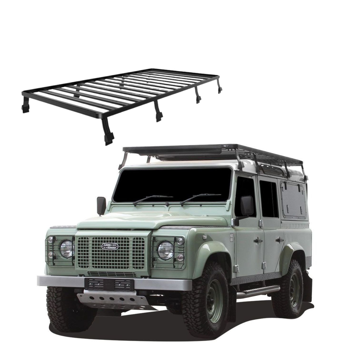 DEFENDER 110 (1983-2016) SLIMLINE II ROOF RACK KIT – KRLD003L DEFENDER 110 (1983-2016) SLIMLINE II ROOF RACK KIT - KRLD003L - Image 1