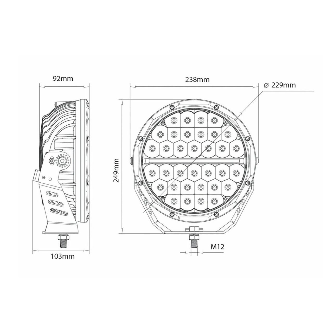 102W METEOR 9″ LED WITH DAYTIME RUNNING LIGHT - Image 3
