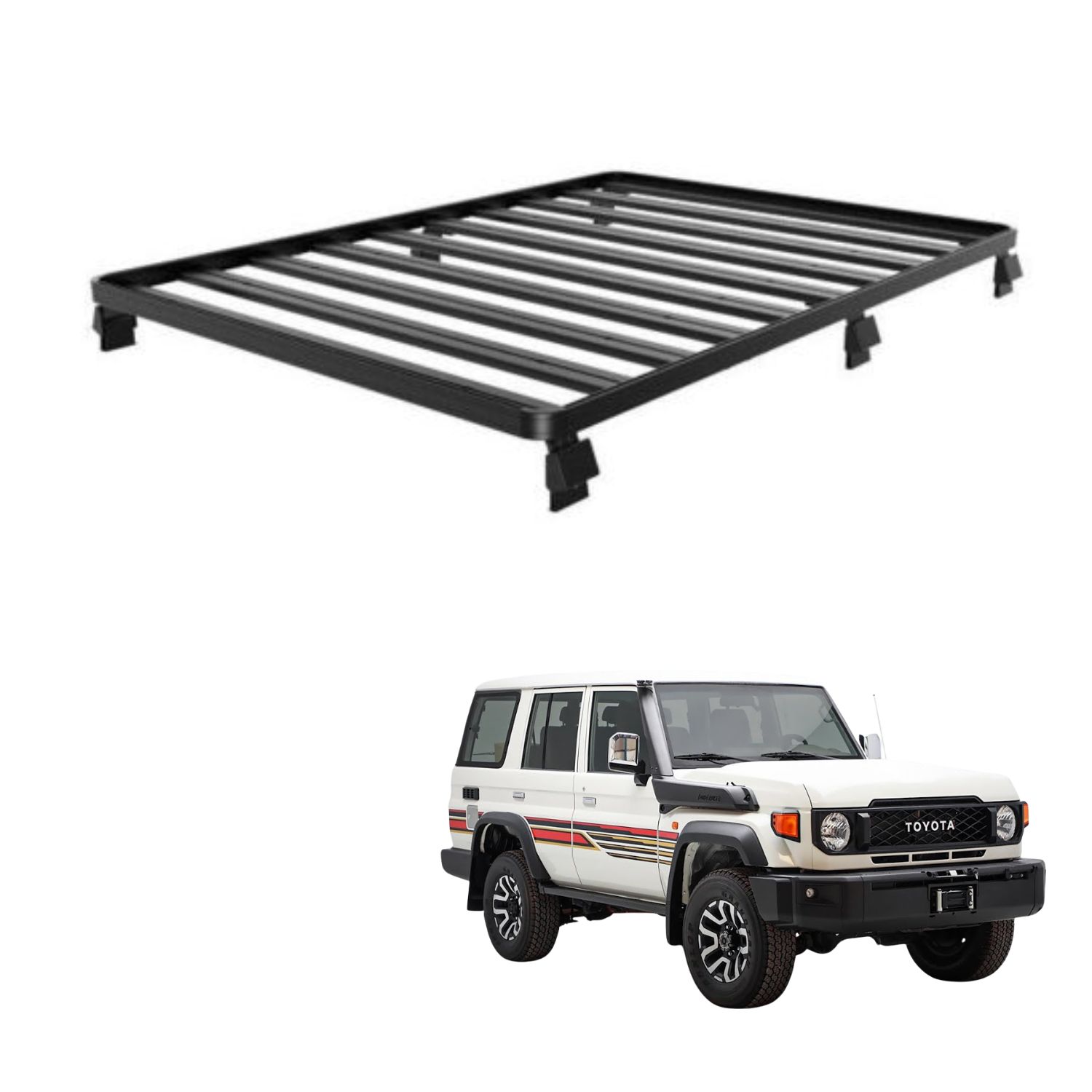LC76 (2166mm) SLIMLINE II ROOF RACK KIT LC76 (2166mm) SLIMLINE II ROOF RACK KIT - Image 1