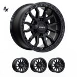 LC300 (17X9) RAID MATT BLACK 4x ALLOY WHEELS (6/139) +35