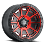 3017857345SBRT -  VICTORY 5x5 / 17x8.50 SATIN BLACK WITH RED TINT