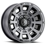 LC100/LC200/LX470/LX570 (17×8.50) 4 THRUST SMOKED SATIN BLACK TINT 5×150 +25 Offset - Image 2