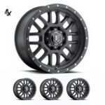 (17x8.50) 4x ALPHA BLACK WITH BLACK RING 6x5.5" (0 OFFSET)