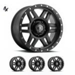 TUNDRA (17x8.50) 4 x SATIN BLACK SIX SPEED 5x150 +25 Offset