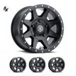 TUNDRA (17×8.50) 4 x REBOUND SATIN BLACK SIX SPEED 5×150 +25 Offset