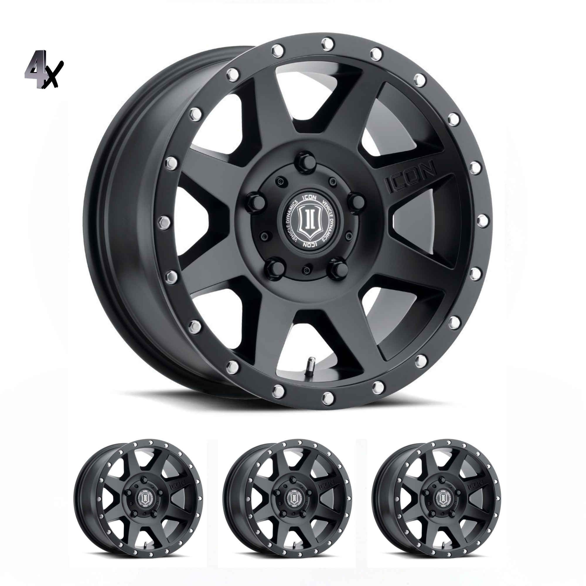 1817855557SB1.jpg TUNDRA (17×8.50) 4 x REBOUND SATIN BLACK SIX SPEED 5×150 +25 Offset - Image 1