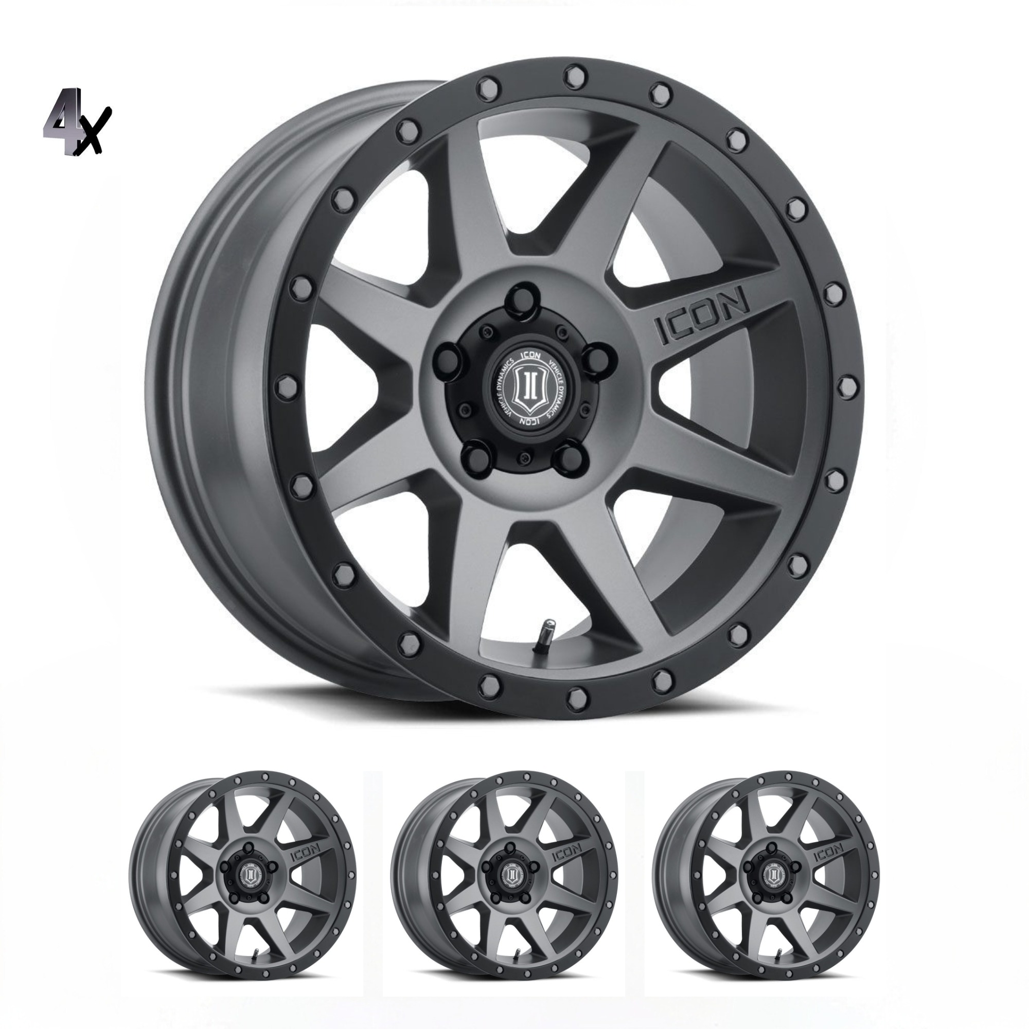 1817855557TT1.jpg TUNDRA (17×8.50) 4 x REBOUND TITANIUM SIX SPEED 5×150 +25 Offset - Image 1