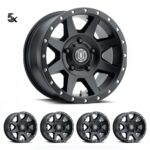 JK/JL/JT (17×8.50) 5 x REBOUND SATIN BLACK 5×5 -6 OFFSET