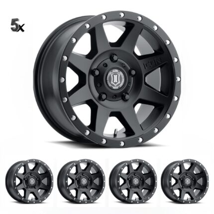 JK/JL/JT (17×8.50) 5 x REBOUND SATIN BLACK 5×5 -6 OFFSET