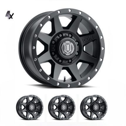 SILVERADO/SUBURBAN/SIERRA 2500HD (17x8.50) 4 x SATIN BLACK REBOUND HD 8x6.5 +13 OFFSET