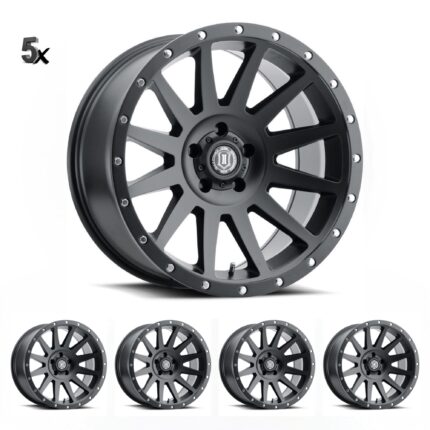 JK/JL/JT (17×8.50) 5 x COMPRESSION SATIN BLACK 5×5 -6 OFFSET