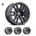 SILVERADO/SUBURBAN/SIERRA 1500 (17x8.5) 4x VECTOR6 SATIN BLACK 6x5.5 (0 OFFSET)