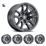 JK/JL/JT (17x8.50) 5 x VECTOR5 SATIN BLACK 5x5 -6 OFFSET