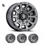 TUNDRA (17×8.50) 4 THRUST SMOKED SATIN BLACK TINT 5×150 +25 Offset