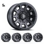 JK/JL/JT (17x8.50) 5 x THRUST SATIN BLACK 5x5 -6 OFFSET