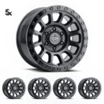 JK/JL/JT (17x8.5) 5x HULSE DBL BLACK 5x5 -6 OFFSET