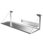 KS0358 - Prado150/GX460 Rear Door Drop Down Table and Cage [Natural Stainless]