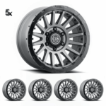JK/JL/JT (17x8.5) 5x RECON PRO CHARCOAL 5x5 -6 OFFSET
