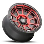 BRONCO (17x8.50) 4x VICTORY SATIN BLACK WITH RED TINT 6x5.5" (0 OFFSET) - Image 2