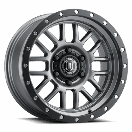 1217858347GM -  ALPHA 6x5.5" / 17x8.50 GUNMETAL WITH BLACK RING