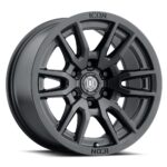 SILVERADO/SUBURBAN/SIERRA 1500 (17x8.5) 4x VECTOR6 SATIN BLACK 6x5.5 (0 OFFSET) - Image 2