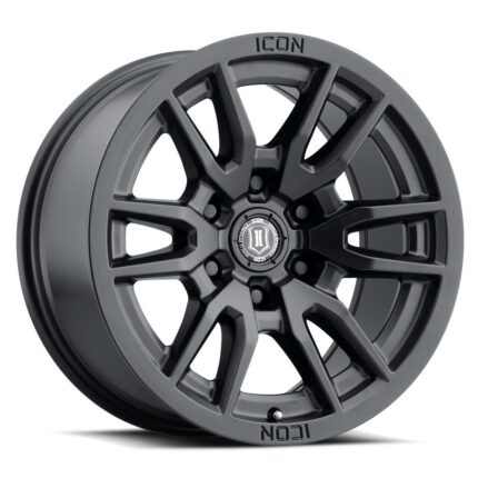 2417859057SB - ICON ALLOYS VECTOR6 SATIN BLACK 17 X 8.5 / 6 X 5.5 +25MM / 5.75"
