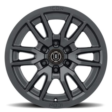 2417858347SB -  ICON ALLOYS VECTOR6 SATIN BLACK 17 X 8.5 / 6 X 5.5 +0MM / 4.75'" BS