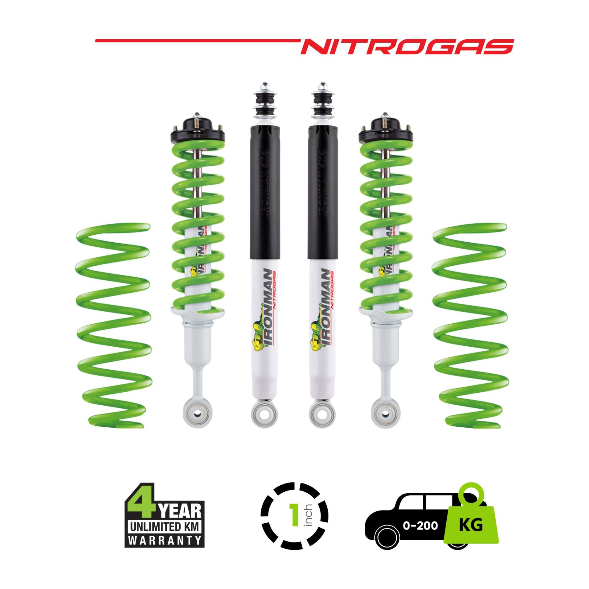 LC200-1-Inch-Lift-Nitrogas-Kit-0-2002 LC200 1 Inch Nitrogas Kit - 0-200 - Image 1
