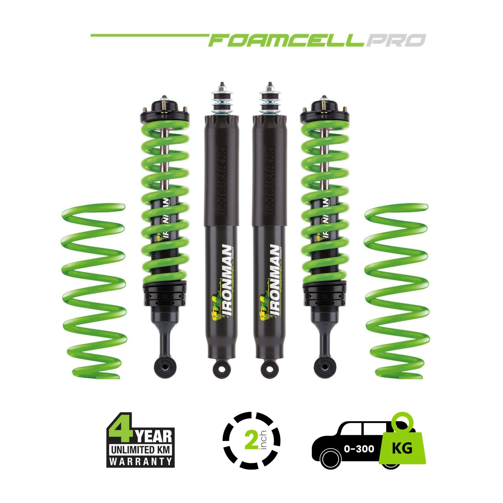 Prado-150-Foamcell-Pro-Suspension-Kit-0-300 Prado 150 2 Inch Foam Cell Pro Kit - 0-300 Medium - Image 1