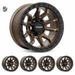 LC71/LC76/LC78/LC79 (17X9) RAID 5 MATT BRONZE 5x ALLOY WHEELS (5/150) -12 / -59
