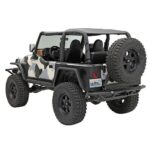 S/B76621 - Jeep Wrangler TJ/YJ SRC Rear Bumper and Tire Carrier with Receiver Hitch (Black) - Image 3