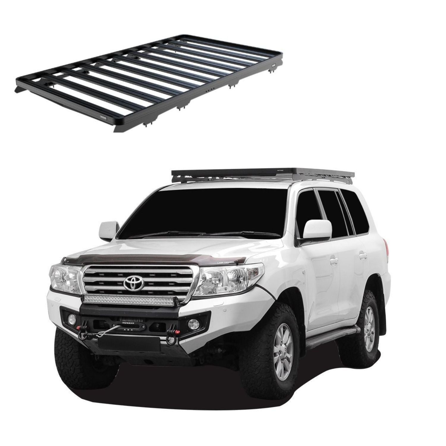 LC200 LX570 (2166mm) LOW PROFILE SLIMLINE II ROOF RACK KIT – KRTL042T LC200 / LX570 (2166mm) LOW PROFILE SLIMLINE II ROOF RACK KIT - KRTL042T - Image 1