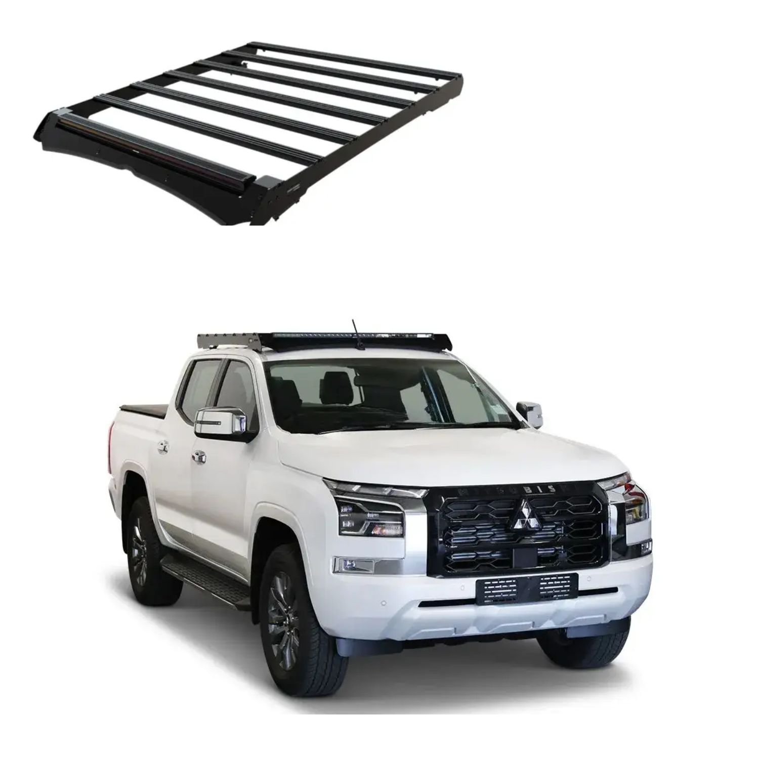 Mitsubishi Triton MV 6th Gen Double Cab (2024-Current) Slimsport Roof Rack Kit Lightbar Ready - Image 5 Click to enlarge Mitsubishi Triton MV 6th Gen Double Cab (2024-Current) Slimsport Roof Rac Mitsubishi Triton MV 6th Gen Double Cab (2024-Current) Slimsport Roof Rack Kit / Lightbar Ready - Image 1
