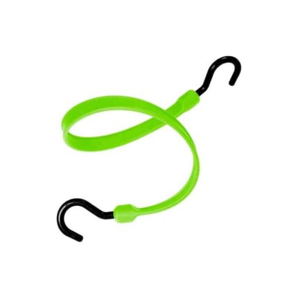 BBS36NSG - 36" Bungee Polystrap WITH OVERMOLDED NYLON ENDS, Safety Green
