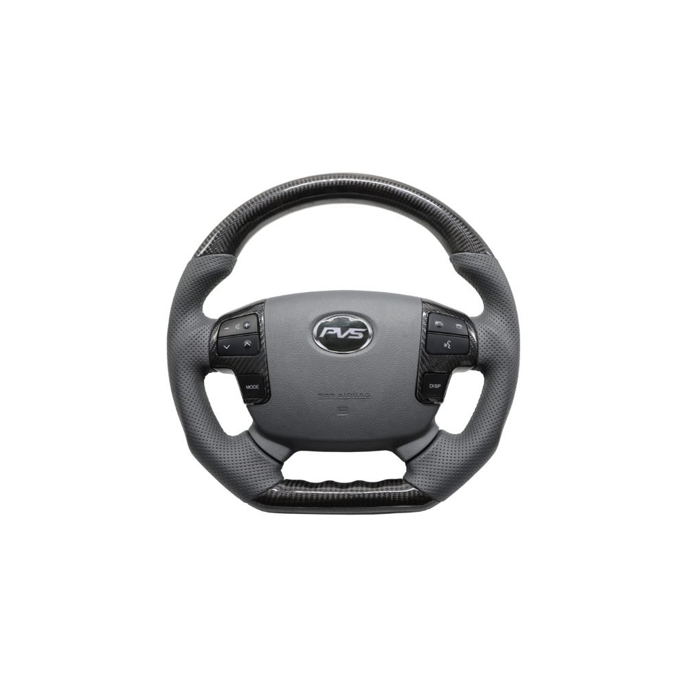 PVS-LC70-WHEEL-1 - LC70 Grey Leather Steering Wheel with Steering Controls - Image 1