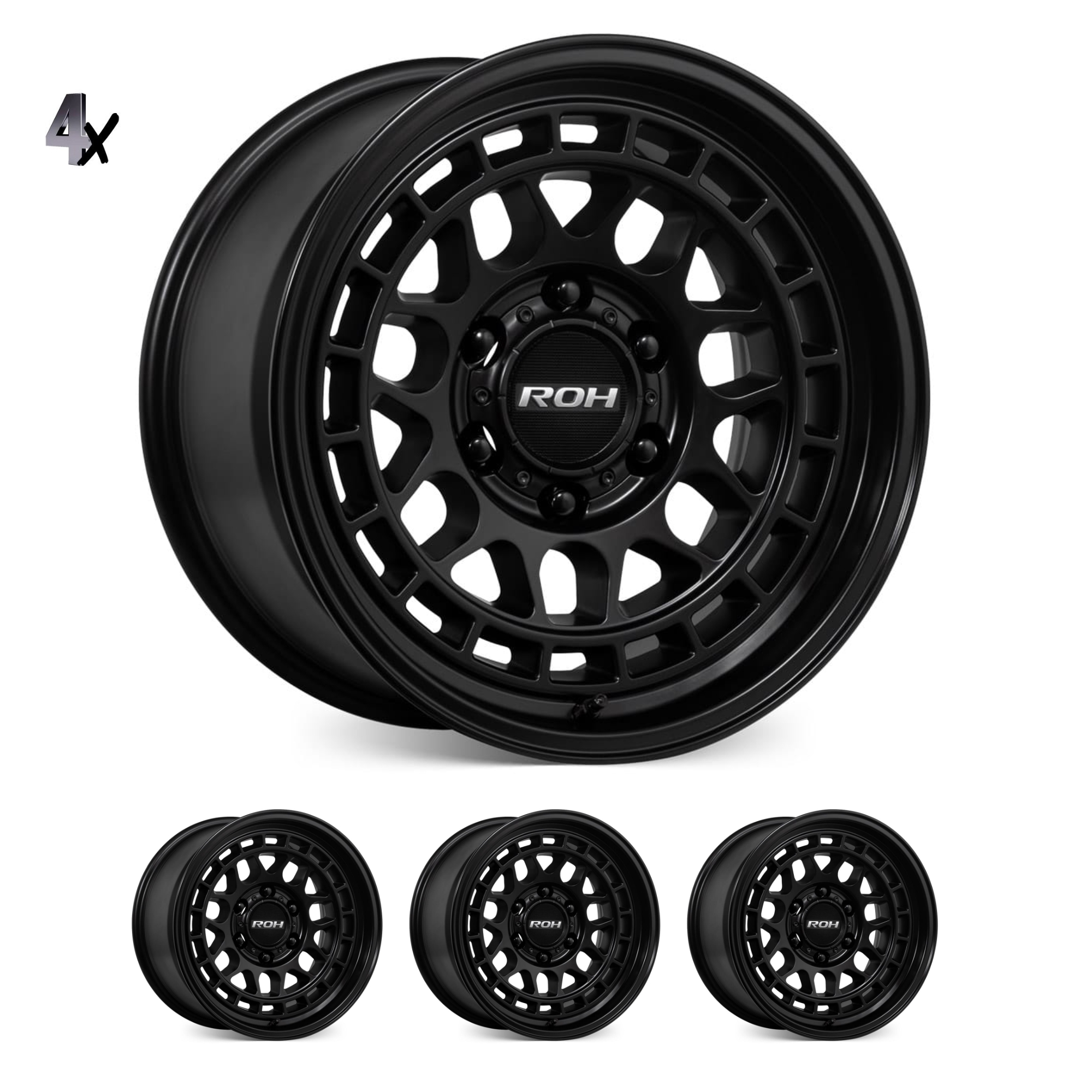 4 x Matt Black Lotus Hilux (17X9) 4x MATT BLACK LOTUS WHEELS (6/139) LITEFORGED +12 OFFSET - Image 1