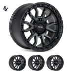RANGER (18X9) RAID MATT GRAPHITE BLACK LIP 4x ALLOY WHEELS (6/135) +12